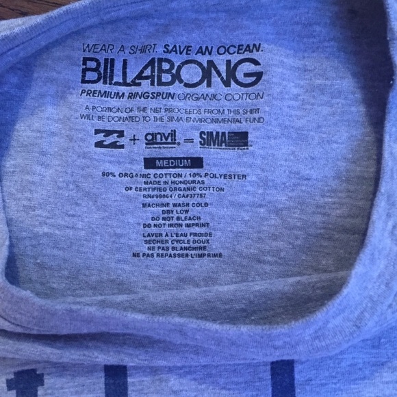 Billabong save an ocean gray t-shirt - Picture 2 of 2